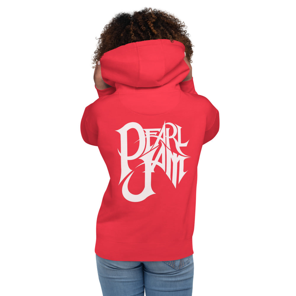 Hoodie Pearl Jam Rock band - Modelo femenina espalda