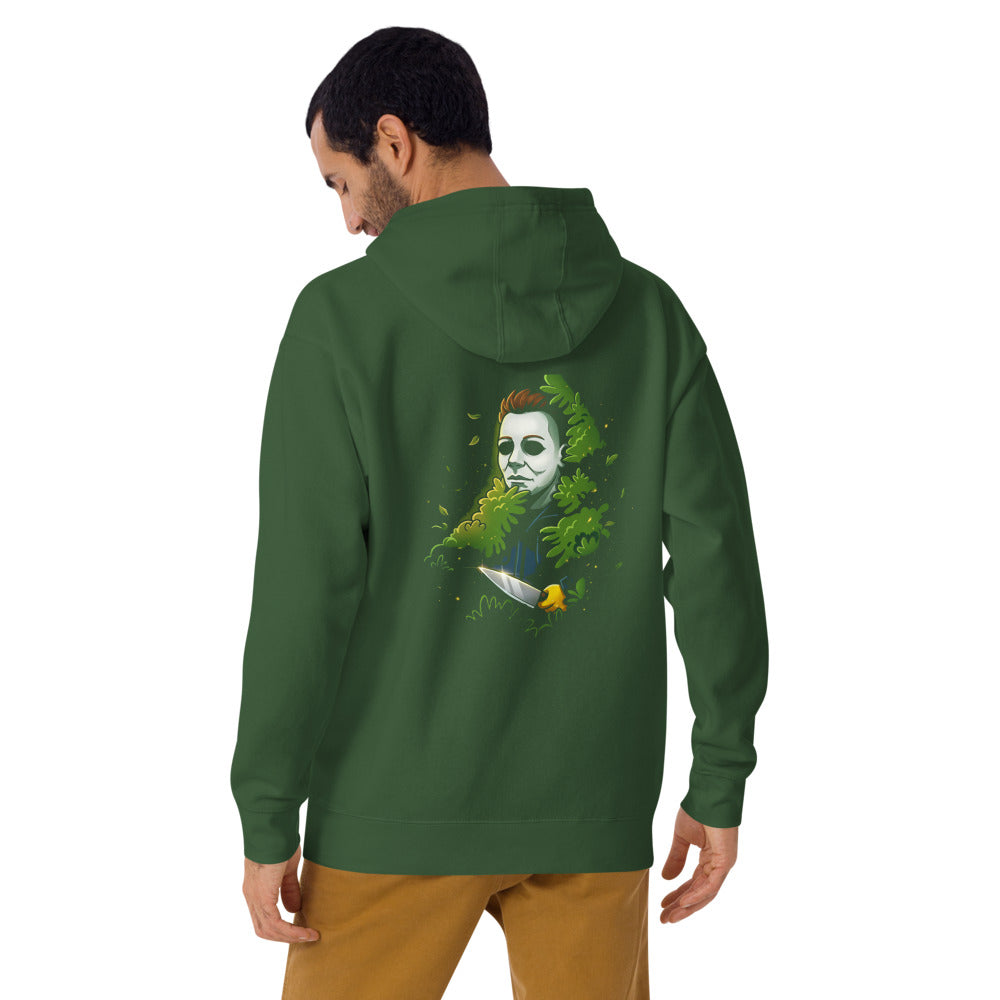 Hoodie Michael Myers Halloween Hedge - Modelo masculino espalda 2