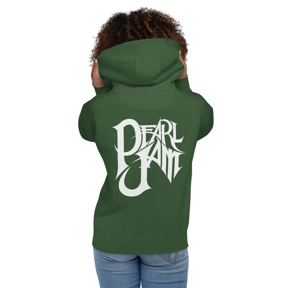 Hoodie Pearl Jam Rock band - Modelo femenina espalda
