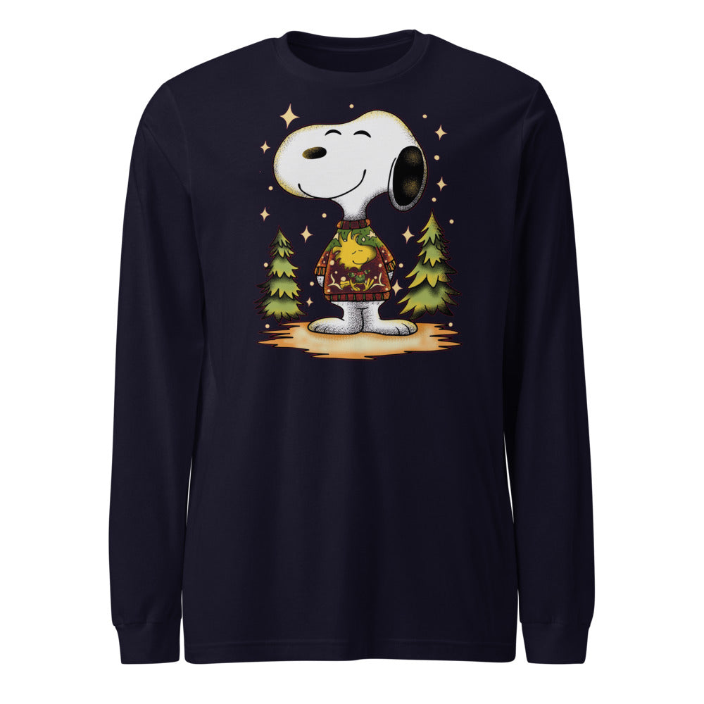 Manga larga Beagle de Navidad - Frente