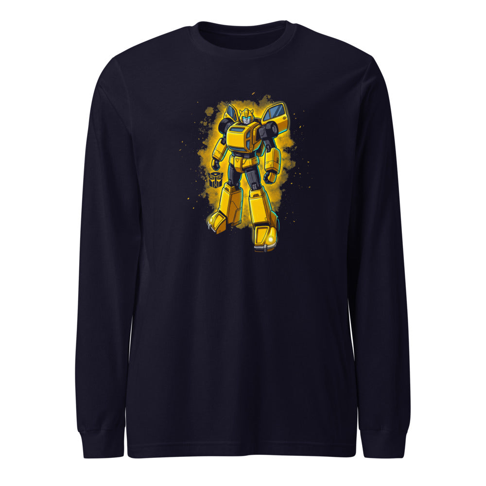 Manga larga Bumblebee Autobot Yellow Glow Dust Cloud - Frente