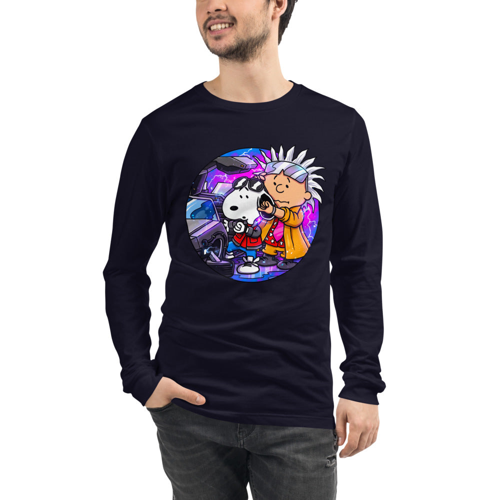 Manga larga Snoopy Marty Charlie Brown Doc DeLorean - Modelo masculino