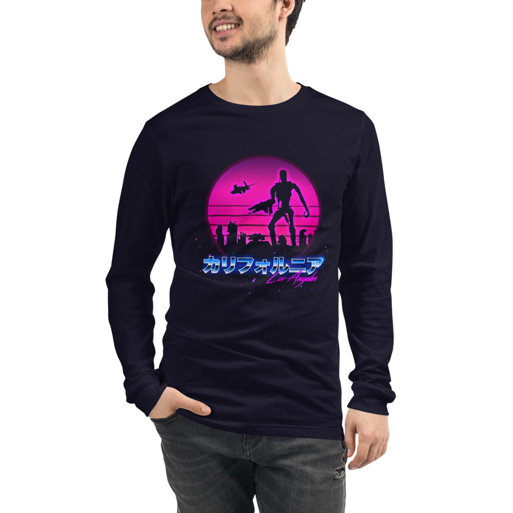 Manga larga Terminator Los Angeles Synthwave Endoskeleton - Modelo masculino