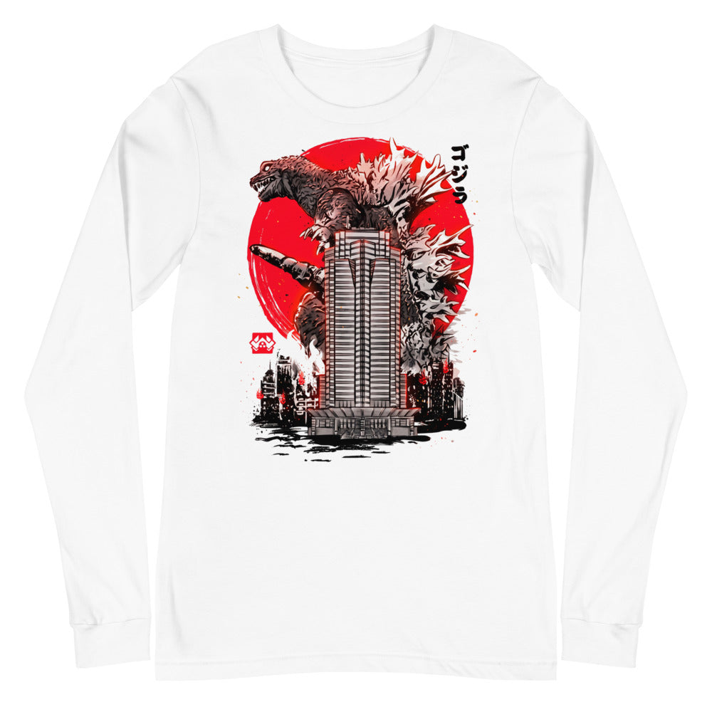 Manga larga Godzilla Sumi-e Red Sun Skyscraper - Plano
