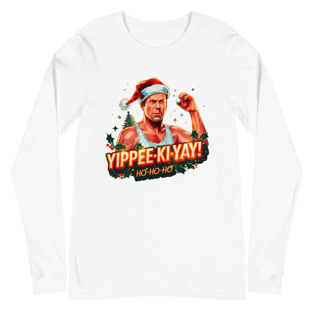Manga larga Yippee Ki Yay Ho Ho Ho Santa Hat - Plano