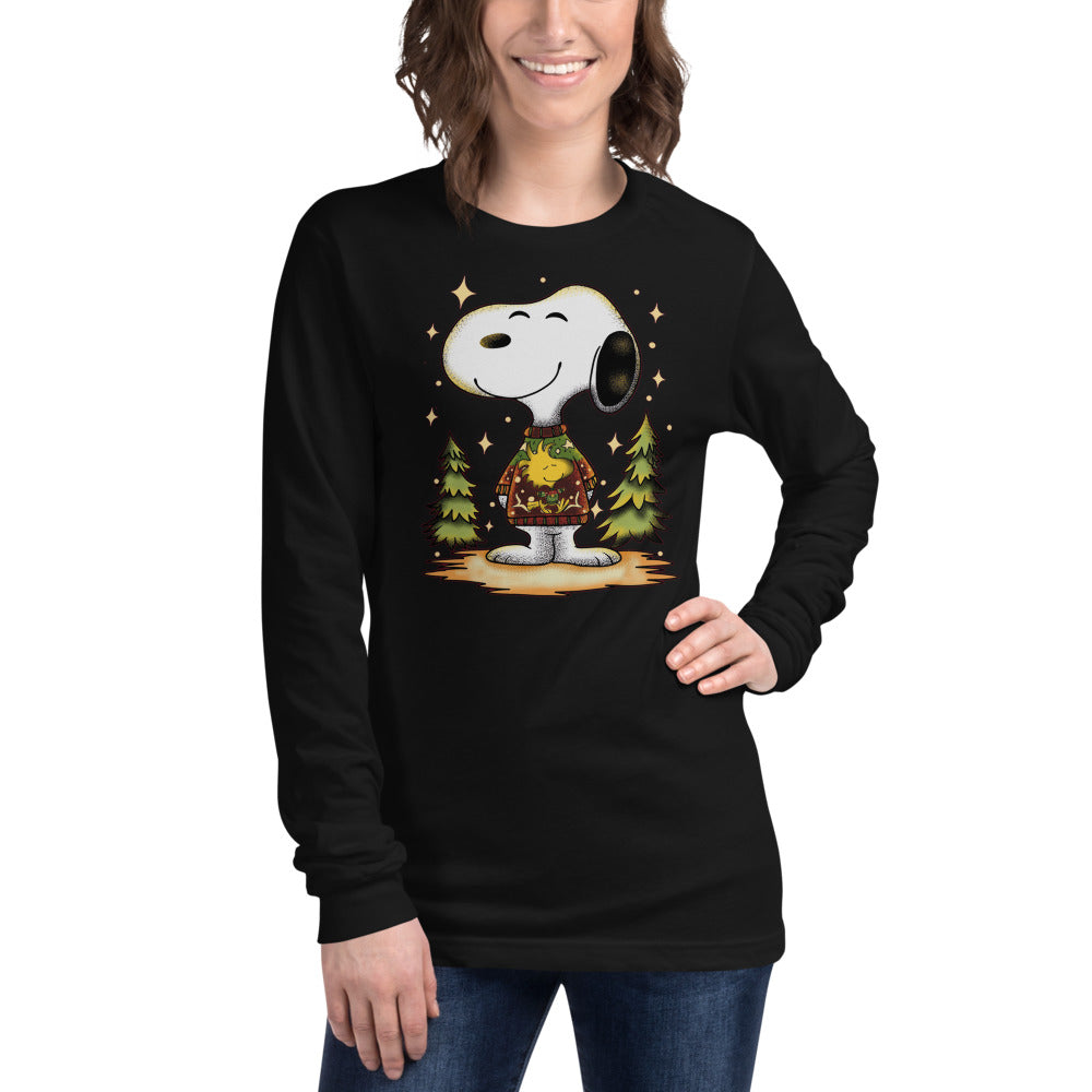 Manga larga Beagle de Navidad - Modelo femenina