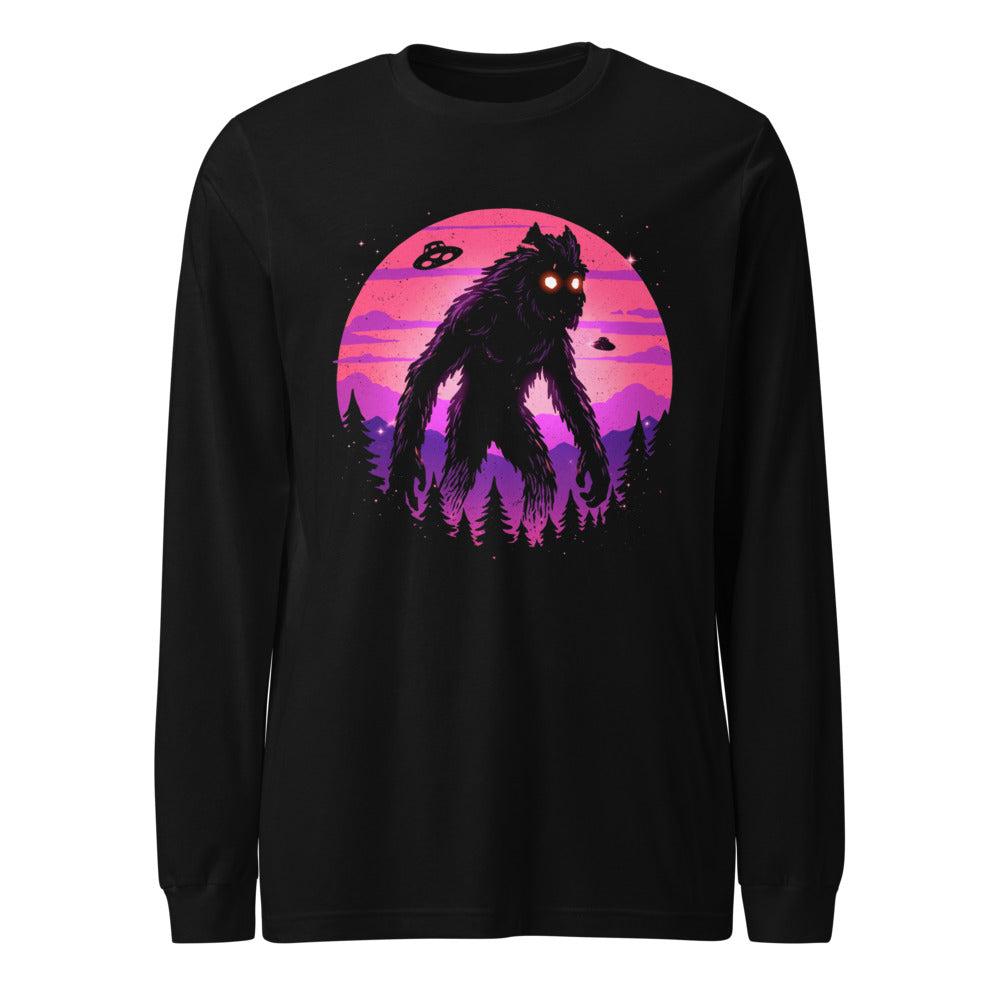 Manga larga Bigfoot UFO Retro Sunset - Frente