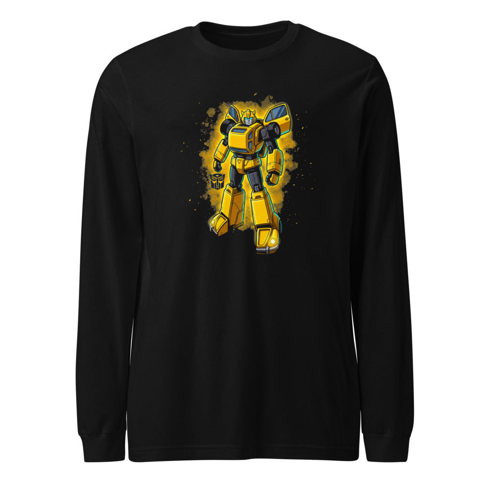 Manga larga Bumblebee Autobot Yellow Glow Dust Cloud - Frente