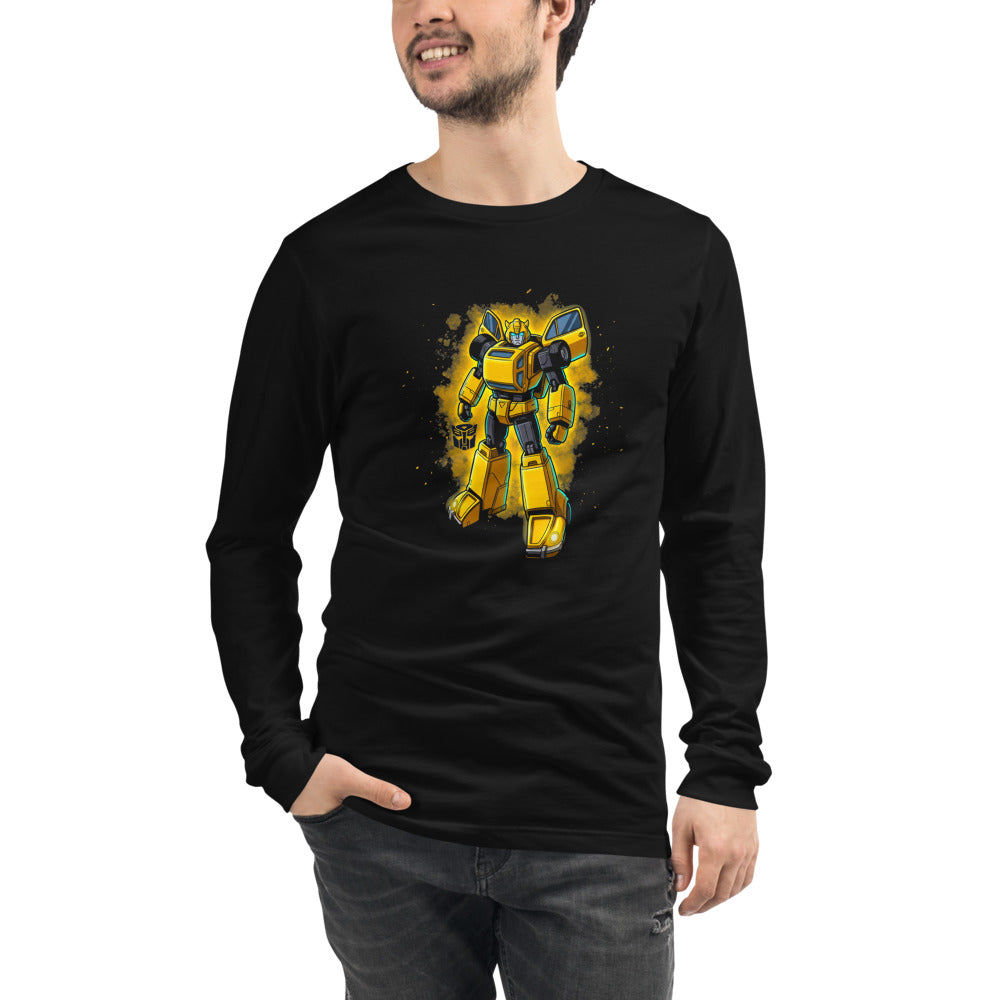 Manga larga Bumblebee Autobot Yellow Glow Dust Cloud - Modelo masculino