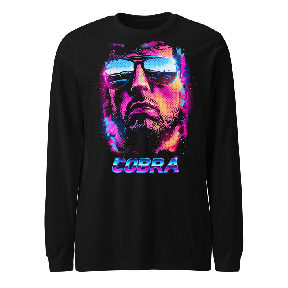 Manga larga Cobra Neon Sunglasses Synthwave - Frente