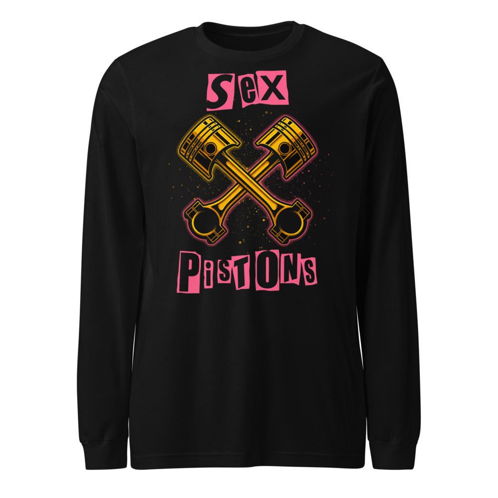 Manga larga Crossed Golden Pistons Punk Pink Letters - Frente