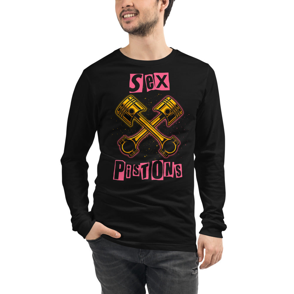 Manga larga Crossed Golden Pistons Punk Pink Letters - Modelo masculino