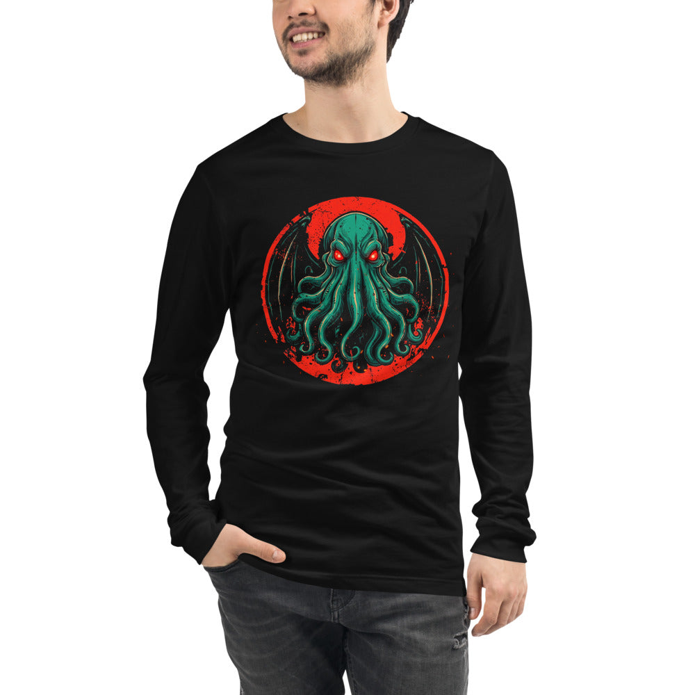 Manga larga Cthulhu Red Eyes Bat Wings - Modelo masculino