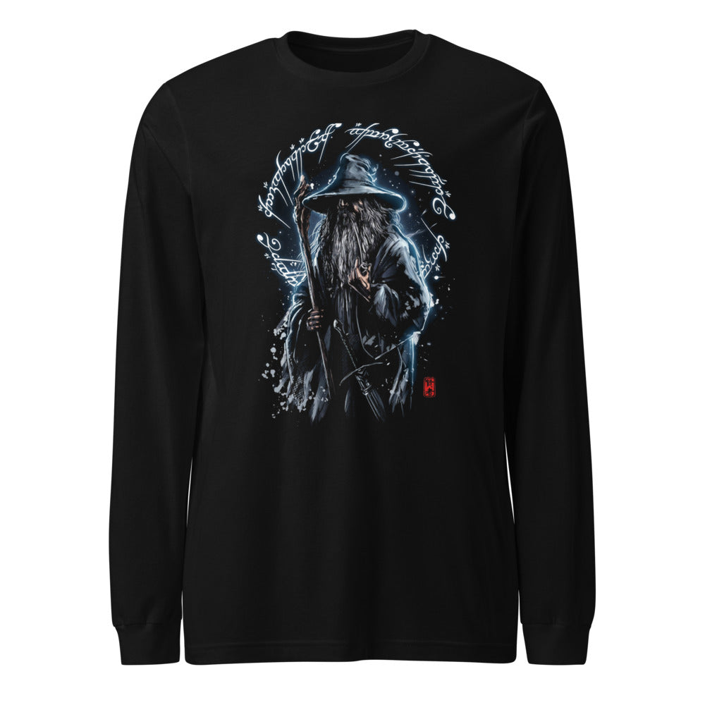 Manga larga Gandalf The Grey One Ring Script - Frente