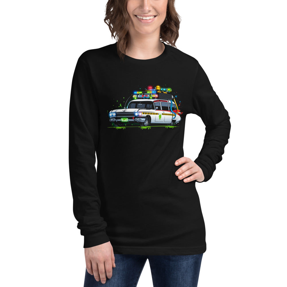Manga larga Ghostbusters Ecto-1 Green Slime Roof Lights - Modelo femenina