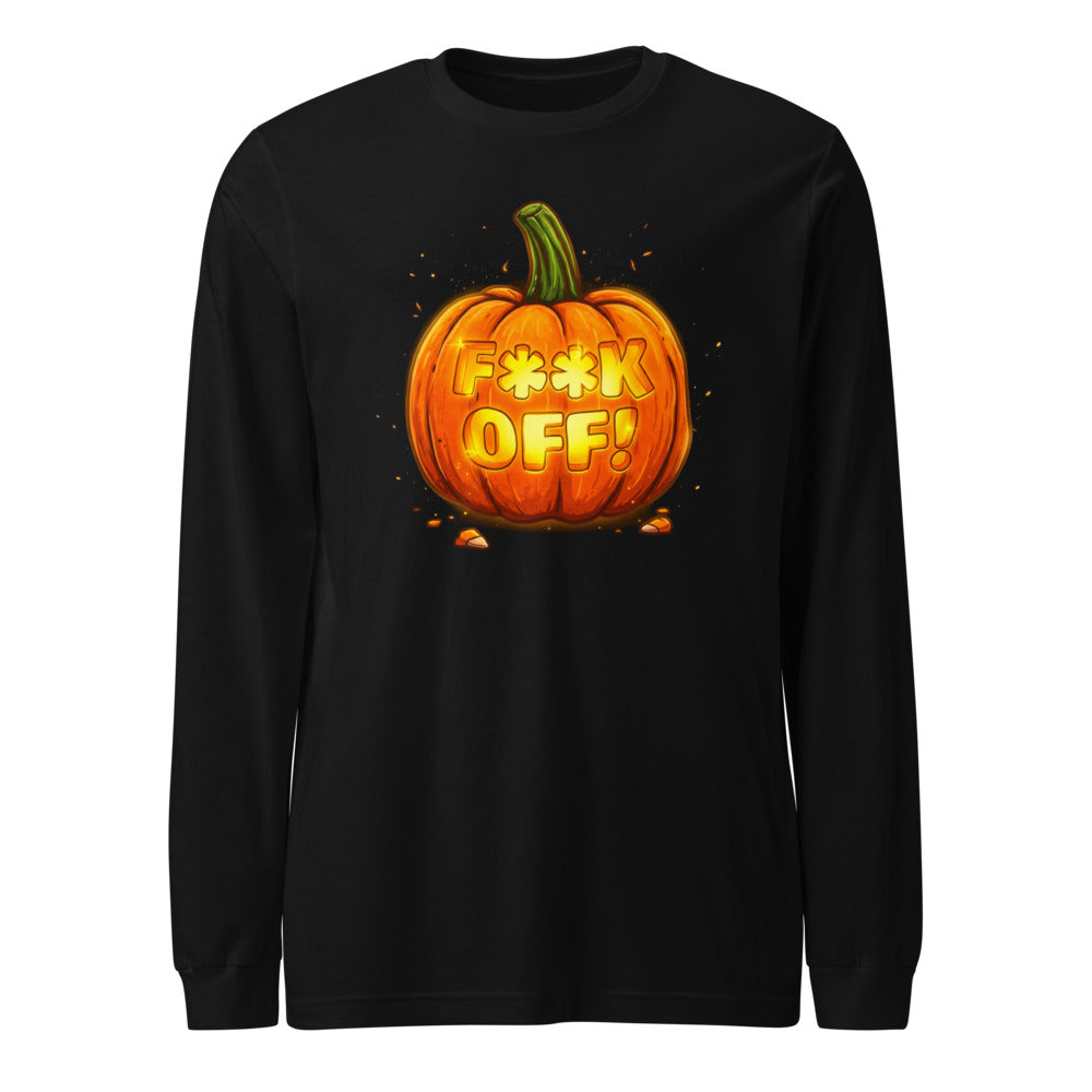 Manga larga Glowing Jack O Lantern Halloween Humor - Frente