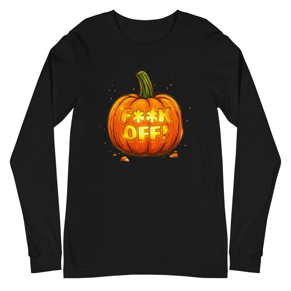 Manga larga Glowing Jack O Lantern Halloween Humor - Plano