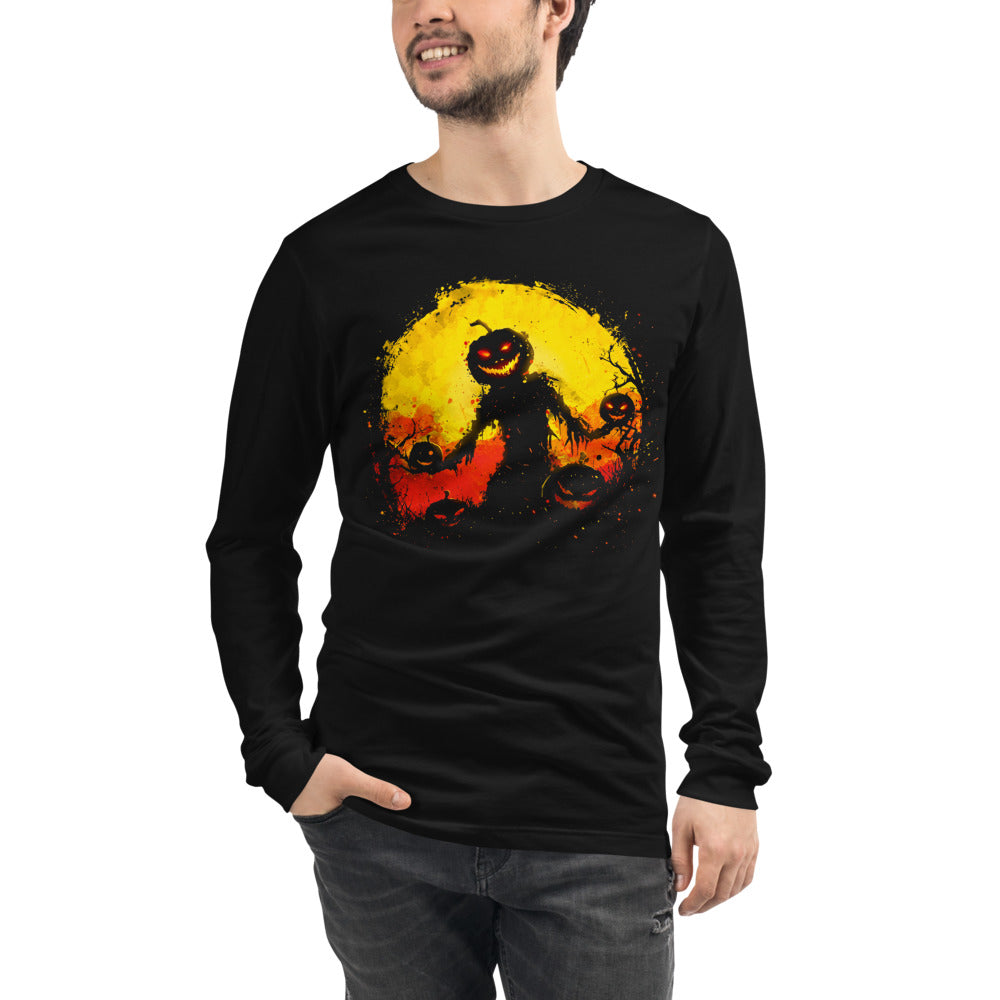 Manga larga Halloween Pumpkin Scarecrow Moon - Modelo masculino