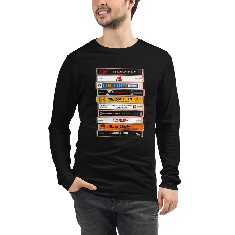 Manga larga Hip Hop Cassette Stack NWA 2Pac Wu-Tang - Modelo masculino