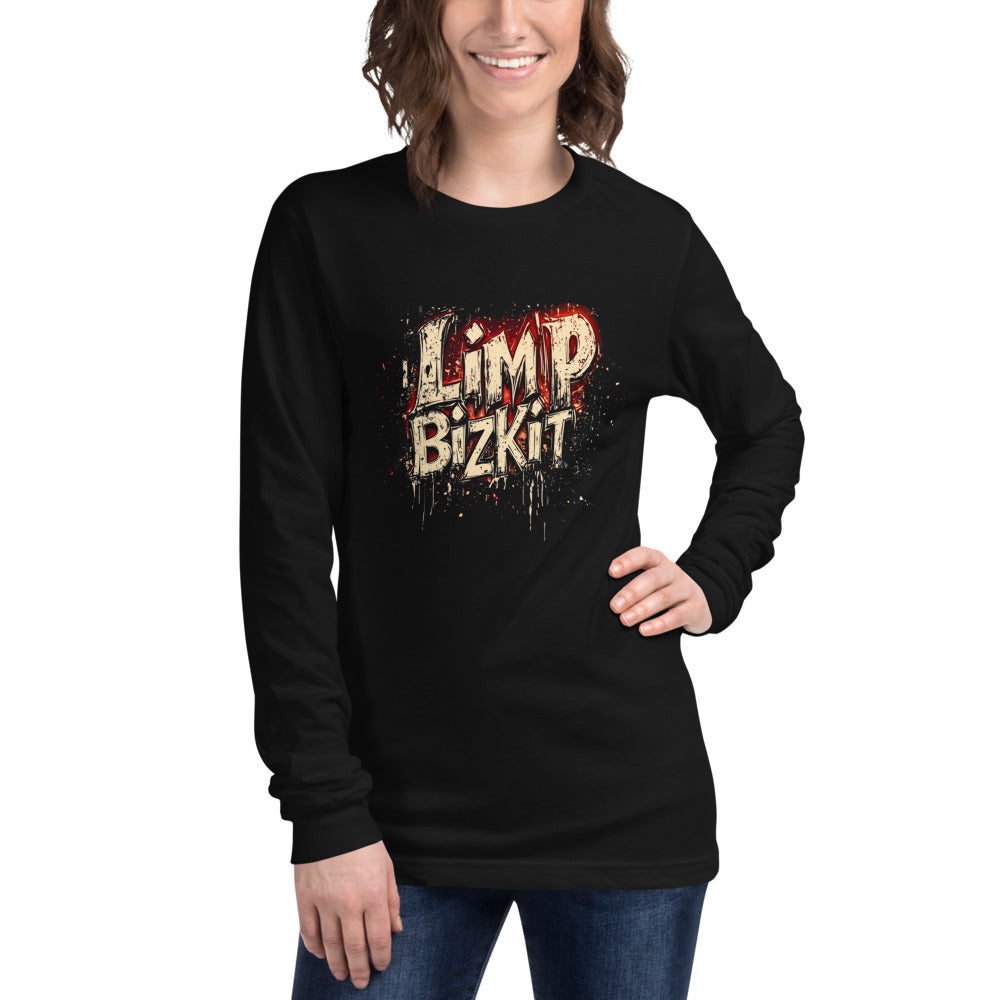 Manga larga Limp Bizkit Grunge Drip Red Glow - Modelo femenina