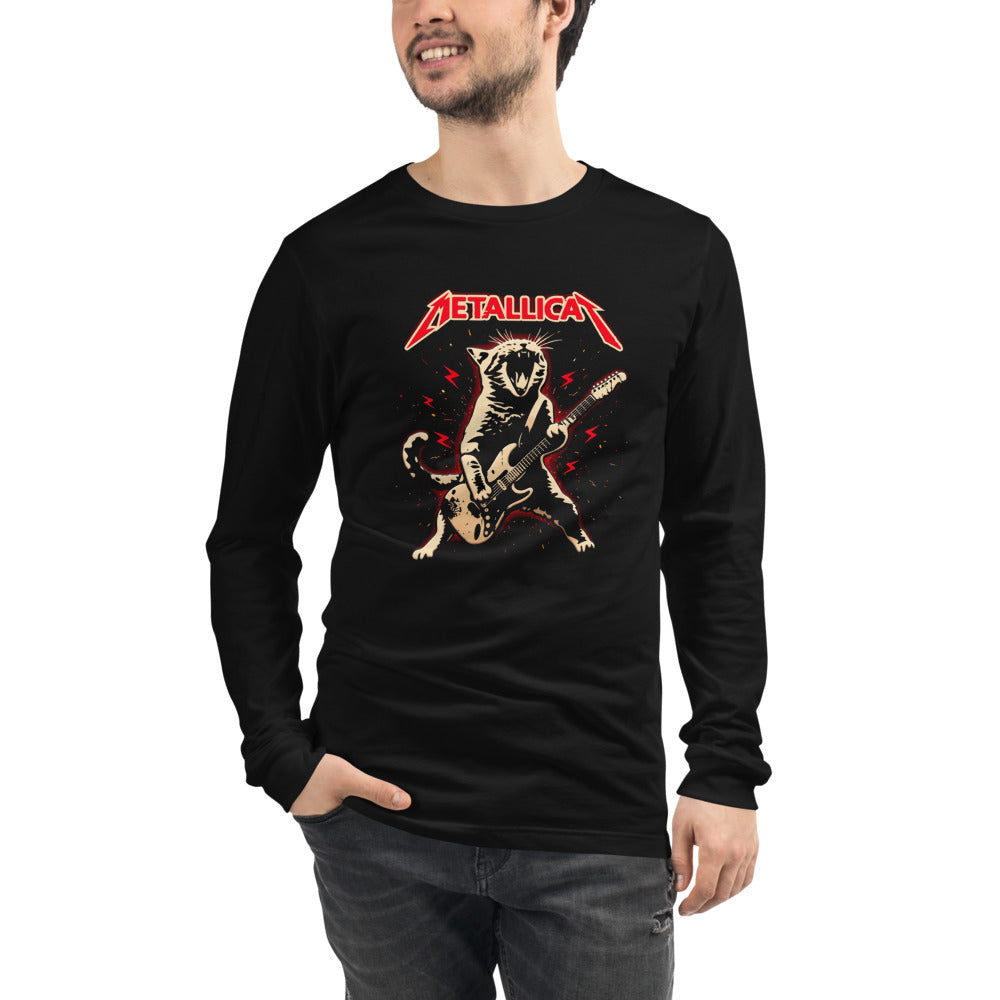 Manga larga Metallicat Screaming Cat Electric Guitar - Modelo masculino