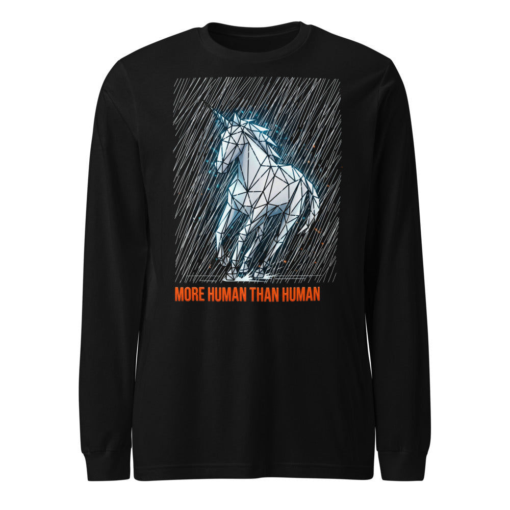 Manga larga More Human Than Human Geometric Unicorn - Frente