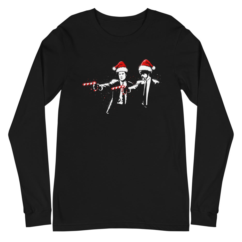 Manga larga Pulp Fiction Santa Hats Candy Canes - Plano