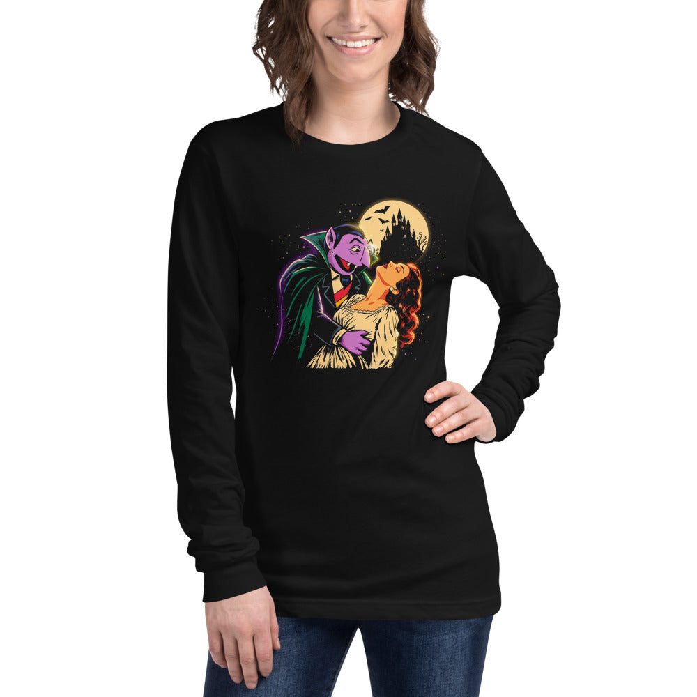 Manga larga Sesame Street Count Von Count Vampire Moon - Modelo femenina