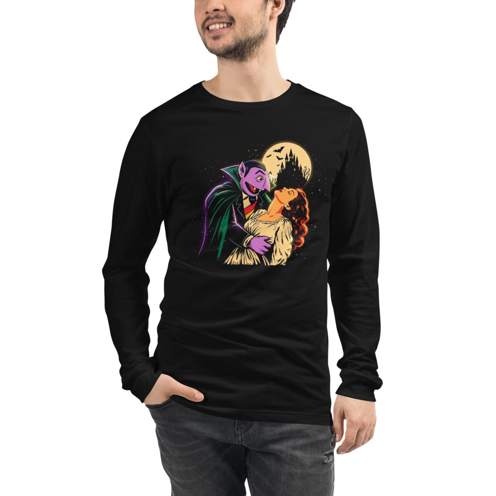 Manga larga Sesame Street Count Von Count Vampire Moon - Modelo masculino