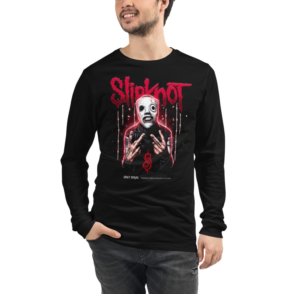 Manga larga Slipknot White Mask Barbed Wire - Modelo masculino