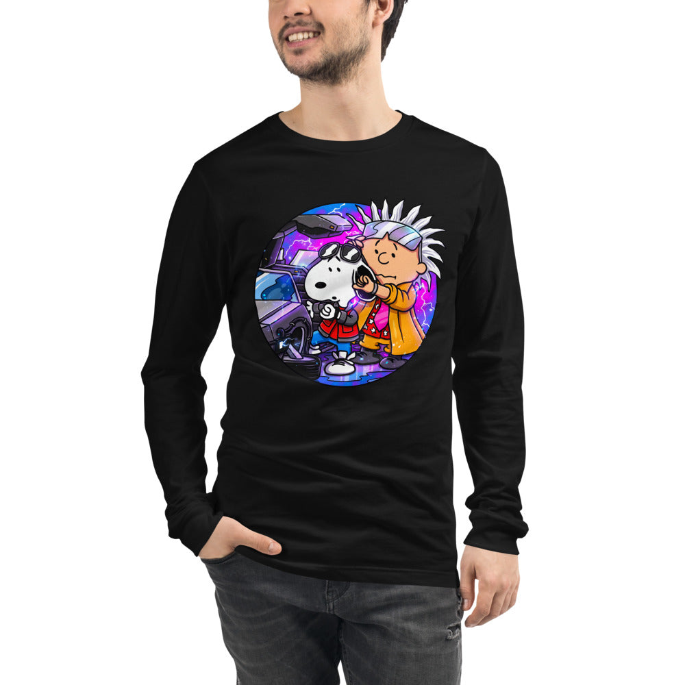 Manga larga Snoopy Marty Charlie Brown Doc DeLorean - Modelo masculino
