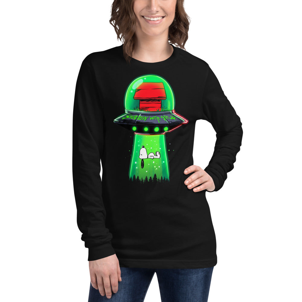 Manga larga Snoopy UFO Snoozin With Style - Modelo femenina