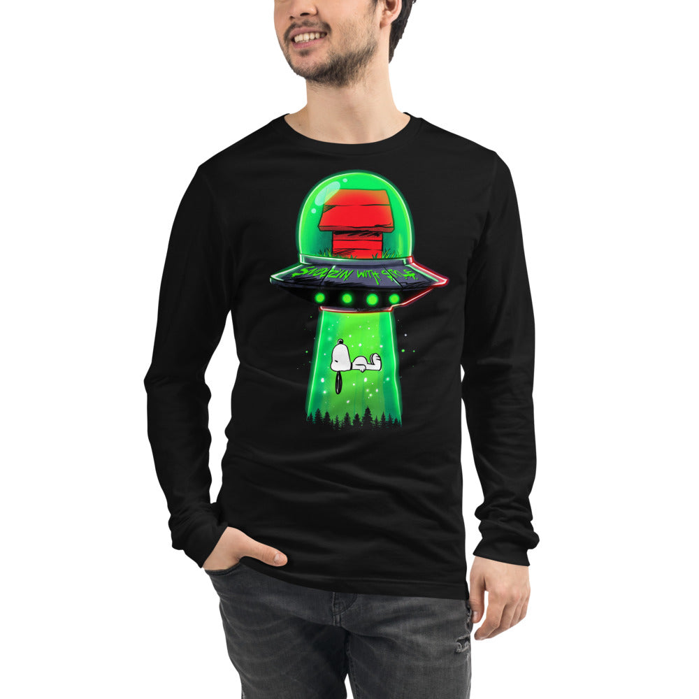 Manga larga Snoopy UFO Snoozin With Style - Modelo masculino