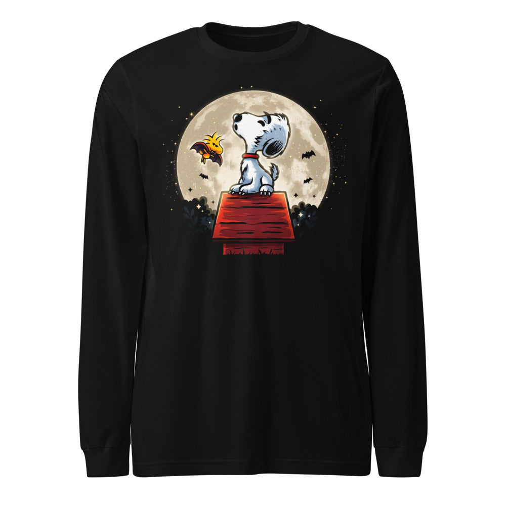 Manga larga Snoopy Woodstock Vampire Full Moon Doghouse - Frente