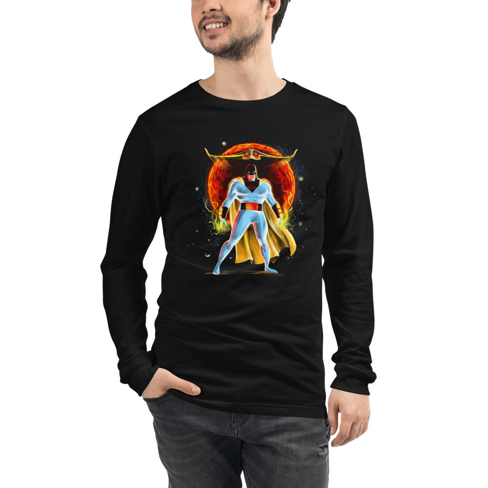 Manga larga Space Ghost Red Sun Cosmic - Modelo masculino