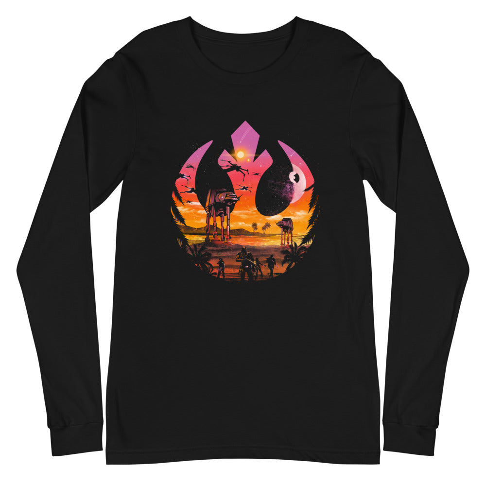 Manga larga Star Wars Rebel Emblem Death Star Sunset - Plano