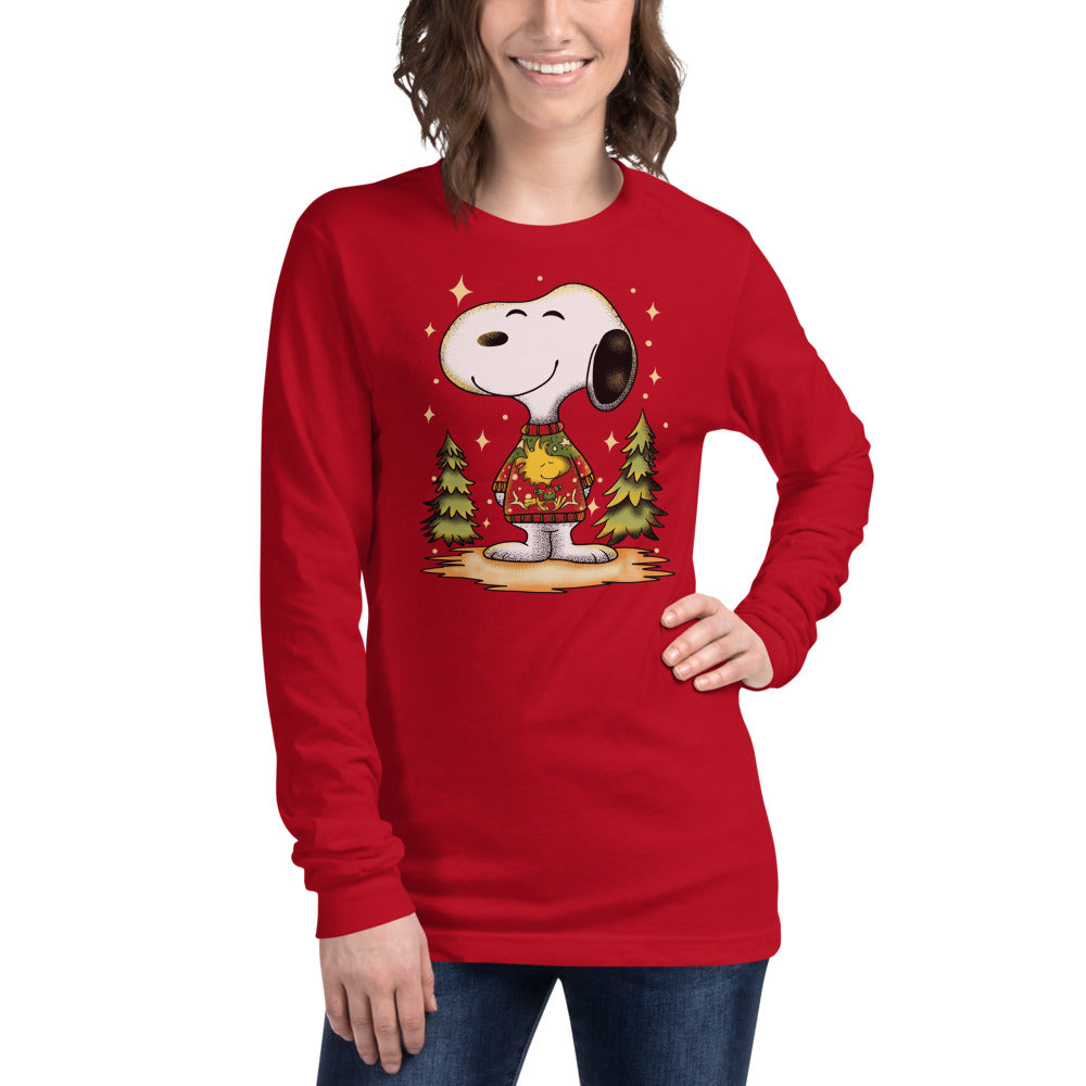 Manga larga Beagle de Navidad - Modelo femenina