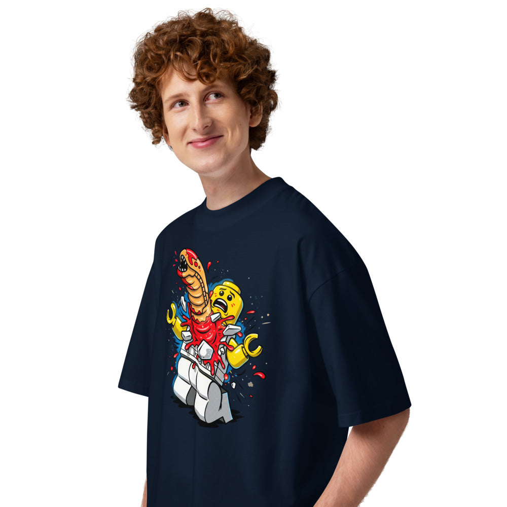 Oversize Alien Brick Astronaut Surprise - Modelo masculino lateral