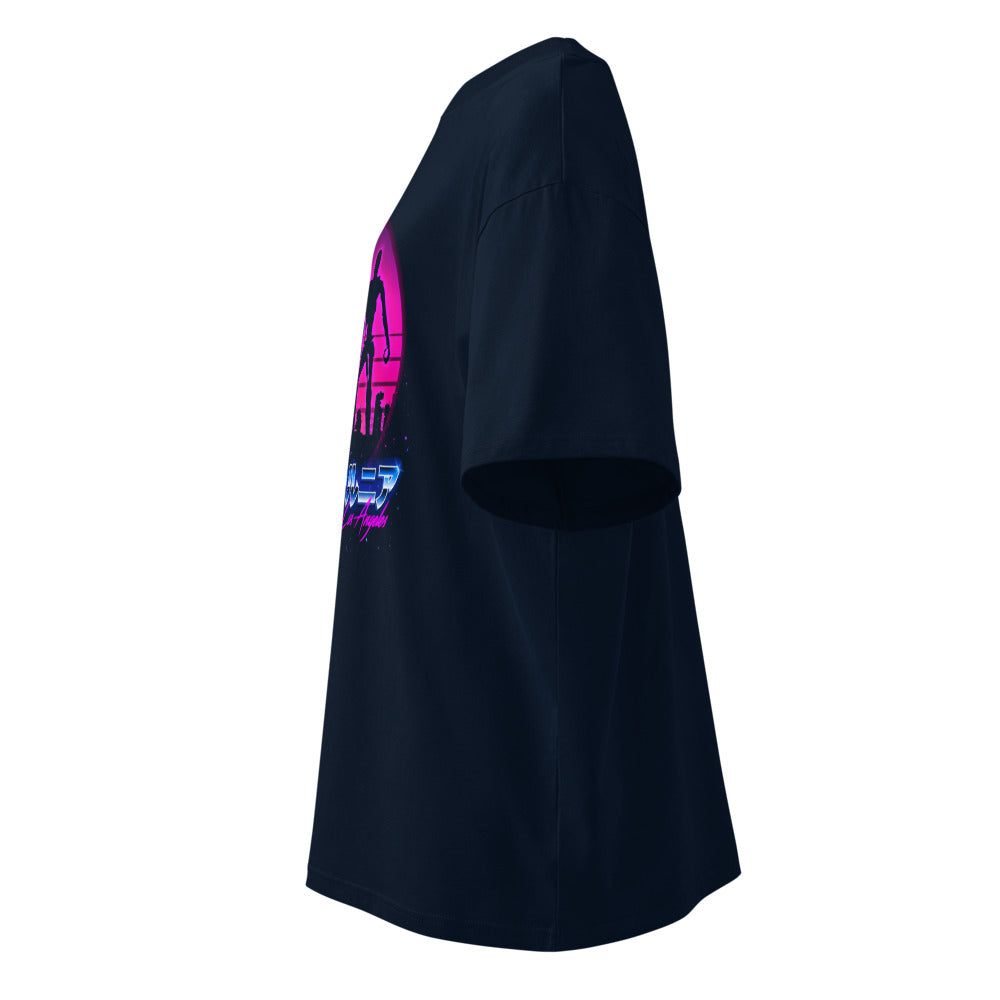 Oversize Terminator Los Angeles Synthwave Endoskeleton - Lateral fantasma