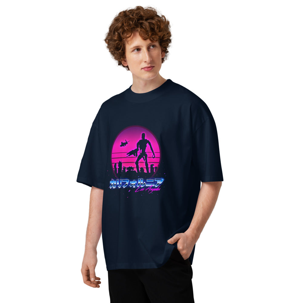 Oversize Terminator Los Angeles Synthwave Endoskeleton - Modelo masculino