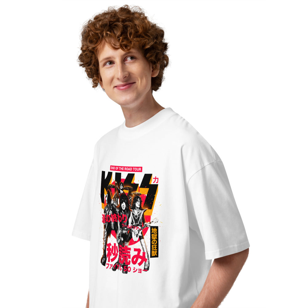 Oversize KISS End Of The Road Tour Kanji - Modelo masculino lateral