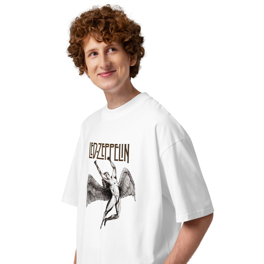 Oversize Led Zeppelin Angel - Modelo masculino lateral