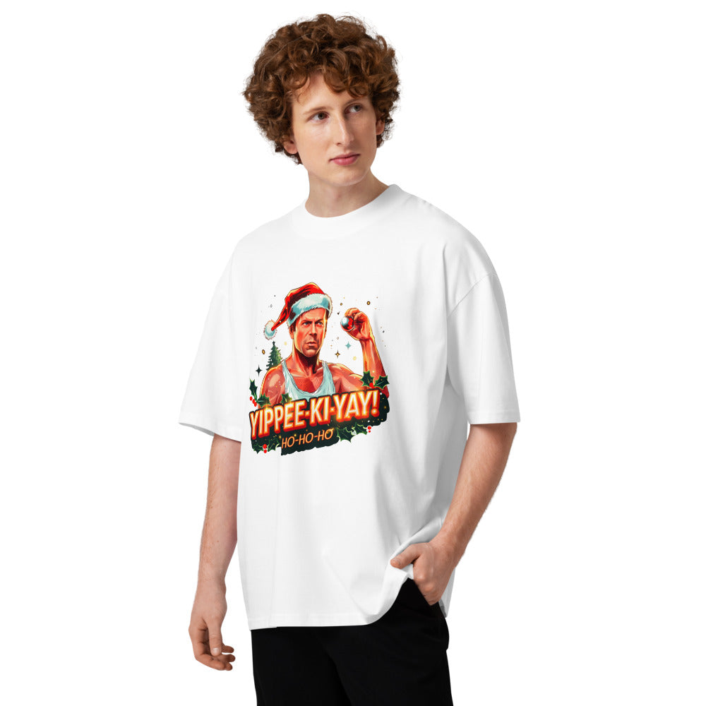 Oversize Yippee Ki Yay Ho Ho Ho Santa Hat - Modelo masculino