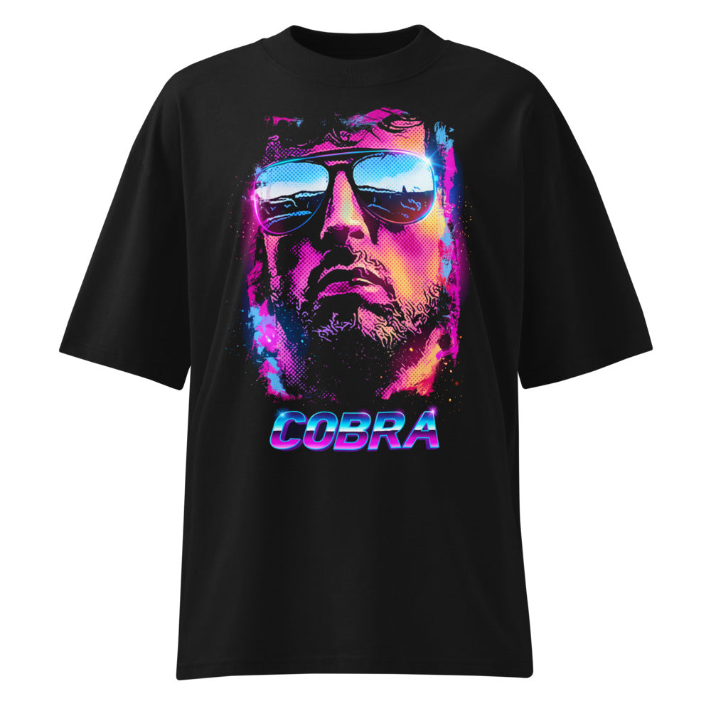 Oversize Cobra Neon Sunglasses Synthwave - Frente fantasma