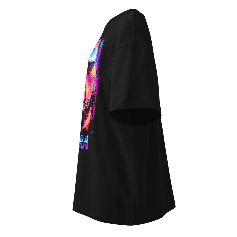 Oversize Cobra Neon Sunglasses Synthwave - Lateral fantasma