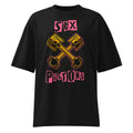 Oversize Crossed Golden Pistons Punk Pink Letters - Frente fantasma