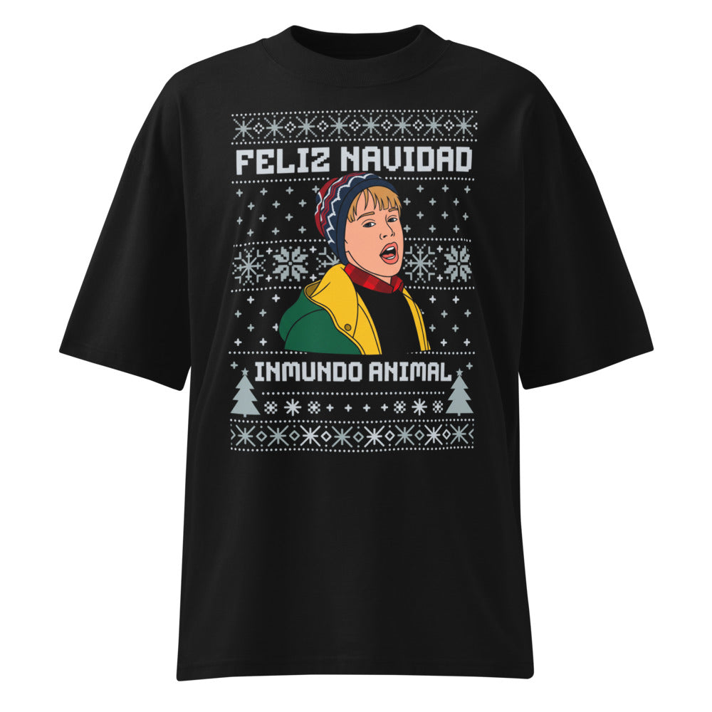 Oversize Feliz Navidad Inmundo Animal Suéter Feo - Frente fantasma