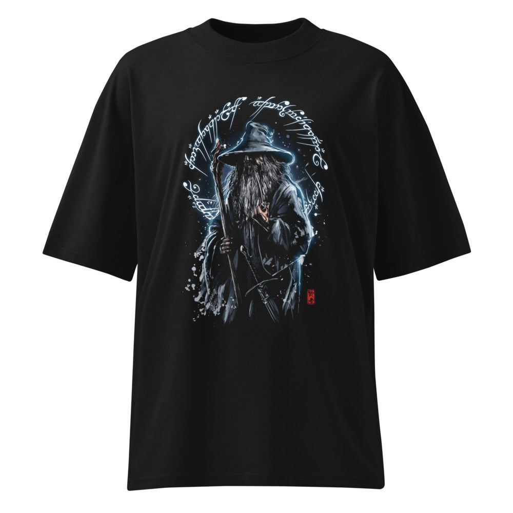 Oversize Gandalf The Grey One Ring Script - Frente fantasma