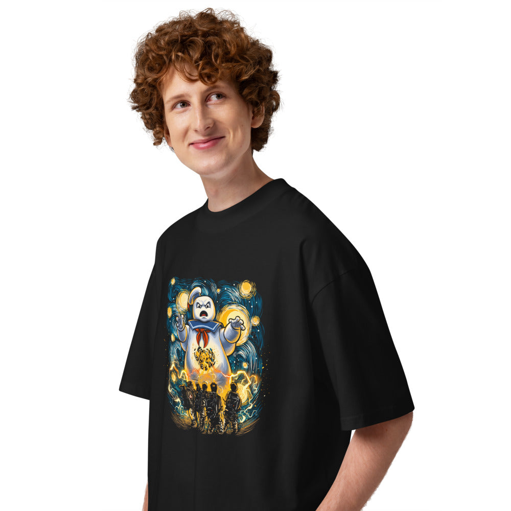 Oversize Ghostbusters Stay Puft Starry Night - Modelo masculino lateral