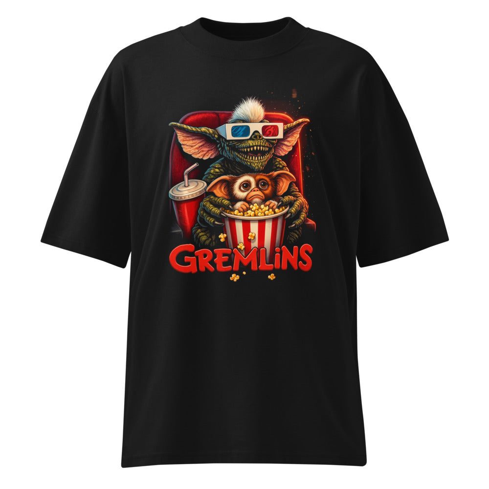 Oversize Gremlins Stripe Gizmo Movie Night - Frente fantasma